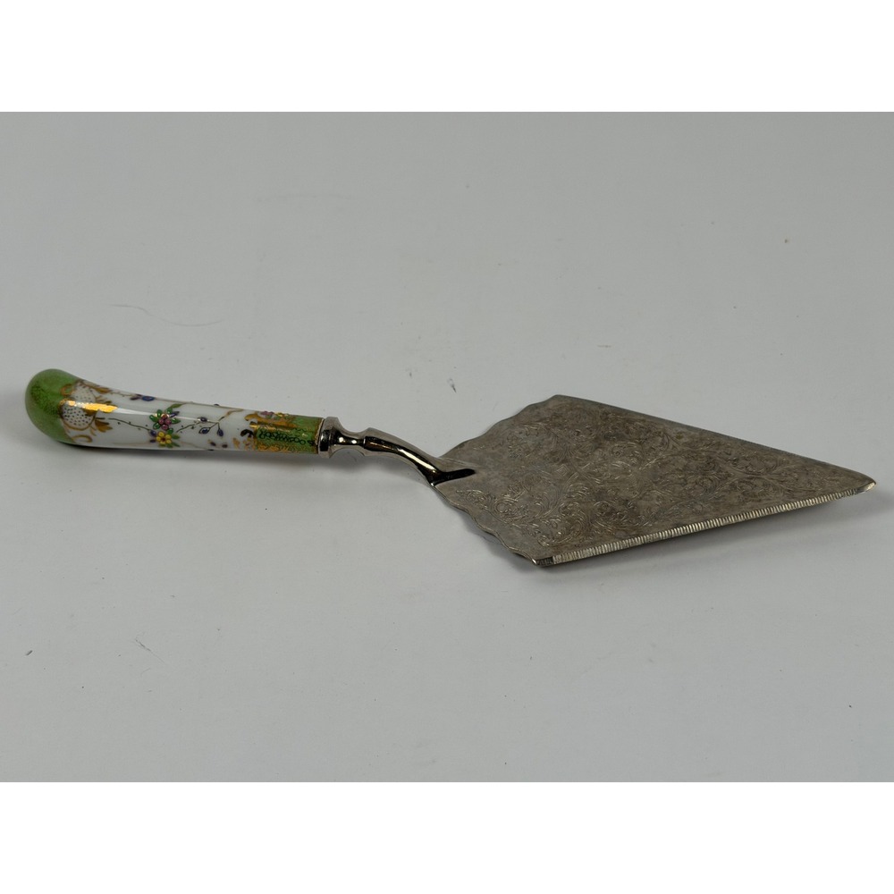 Vintage Italian Porcelain Handle Pie/Cake Server Collectible Tableware Serrated
